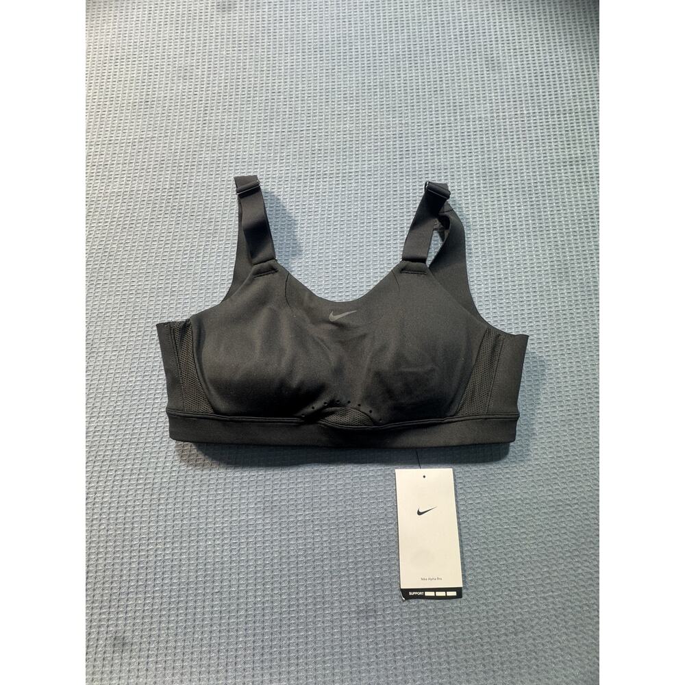 Nike Alpha High-Support Padded Adjustable Sports Bra Women's Sz S(A-C) Black‎